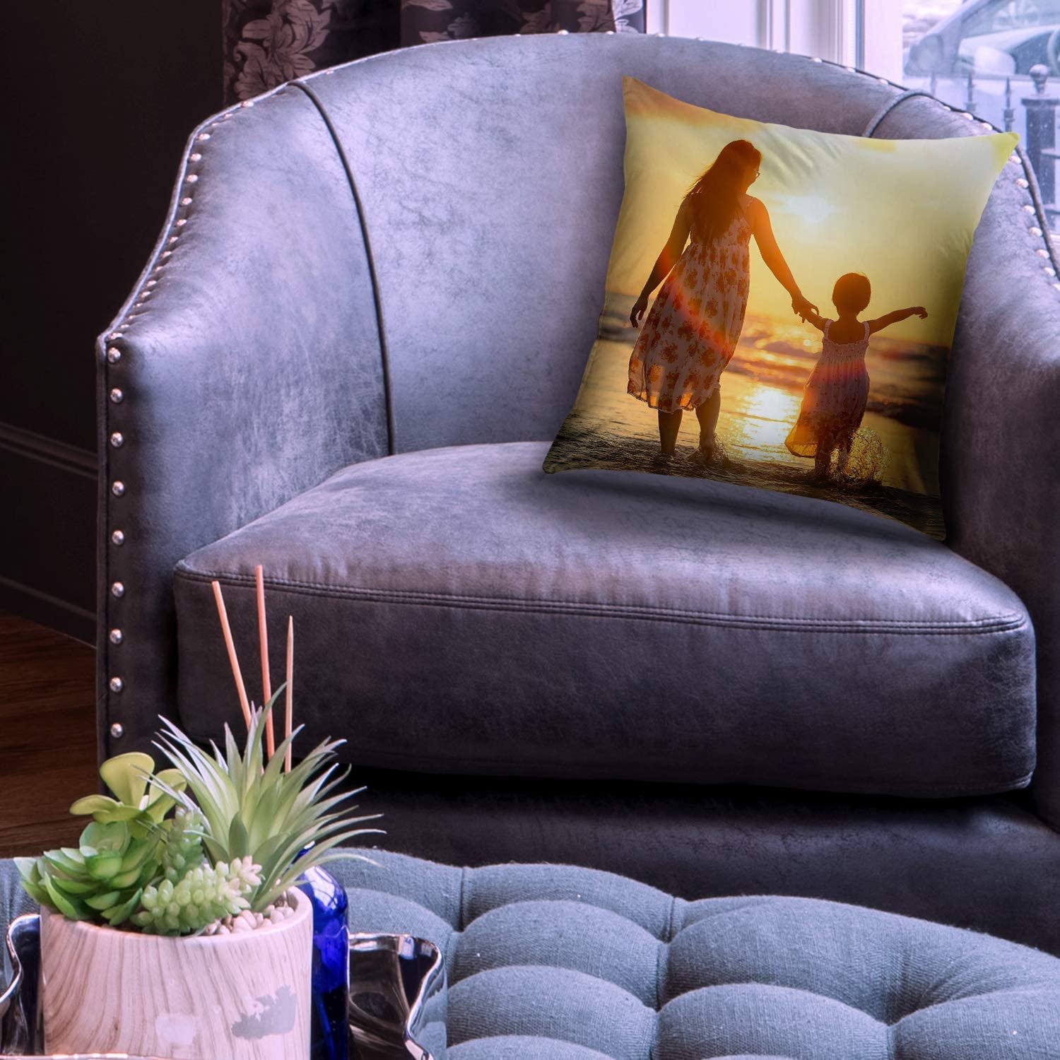SAMAR Personalised Cushion Cover - Add Your Text, Picture, Design on Pillow 41x41cm, Machine washable and iron, One side print, Gift idea for Birthday, Wedding and Special Moments - Image 6