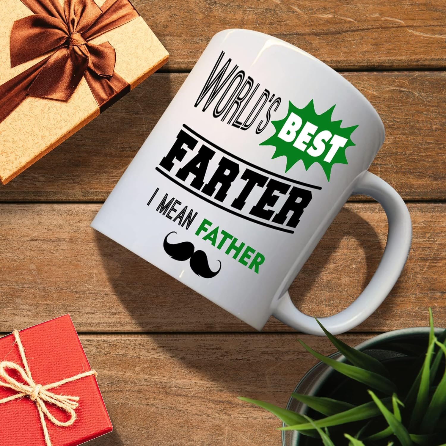 Father day Mug for Dad - Worlds Best Farter, I Mean Father. Funny Surprise Coffee or Tea Cup for Father’s Day - Image 4